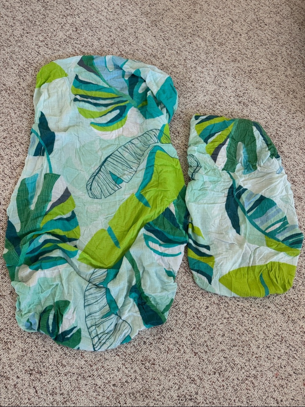 Coco Moon Hawaii crib sheet and diaper changing pad cover